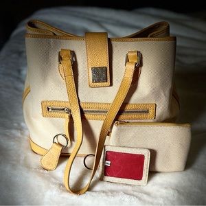 Dooney & Bourke Yellow Canvas Tote Bag/Purse